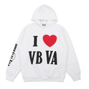 I Love VB VA white hoodie